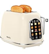 Mecity Toaster 2 Slice, Touch Screen Wide Slot Retro Toaster For Breads Bagel Muffin Waffle, Hous...