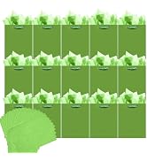 qiqee 24pcs Field Green Gift Bags with Tissue Paper for Wedding, Birthday, Party Supplies-4.7"x6....