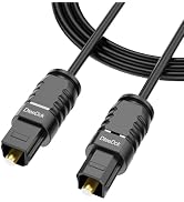 DteeDck Digital Optical Audio Cable 6 feet, Fiber Optic Cable Ultra-Thin Cord, SPDIF Toslink Opti...