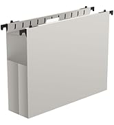 Shutex Extra Capacity Plastic Hanging File Folders,12 Pack Reinforced Expanding Hang Folder Lette...