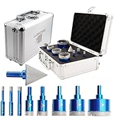 Diamond Core Drill Bit Set - BRSCHNITT Diamond Hole Saw Kit for Porcelain Tile Ceramic Marble Gra...