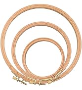 ZOCONE 3 PCS Beech Wood Embroidery Hoops, Wood Circle Hoop Ring Cross Stitch Hoop for Embroidery,...