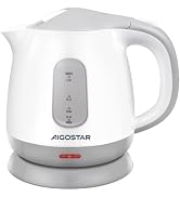 Aigostar Small Electric Kettle, 1L Portable Electric Tea Kettle 1100W with Automatic Shut-Off and...
