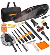 Car Cleaning Kit 19Pcs, Car Interior Detailing Kit with 12000PA High Power Handheld 12V Corded Va...