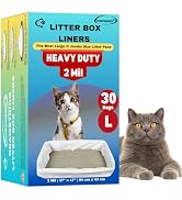Cat Litter Box Liners Drawstring Large (30 Bags) 37" x 18" Scratch Resistant Extra Heavy 2 Mil Li...