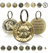 FYNIGO 3D Pattern Dog Cat Tags Engraved for Pets,Custom Pet Name ID Tag Personalized with 53 Excl...