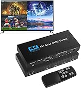 NEWCARE HDMI Switch Multi-Viewer 4 Ports, 4 in 1 Out HDMI Switcher with Remote, HDMI Multi-Switch...