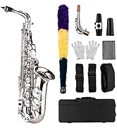 Btuty Saxophone Sax Eb Be Alto E Flat Brass Carved Pattern on Surface Plastic Mouthpiece Exquisit...