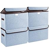 Bagnizer Foldable Storage Bins with Lids, Decorative Storage Baskets, Lerge Storage Boxes for Hom...