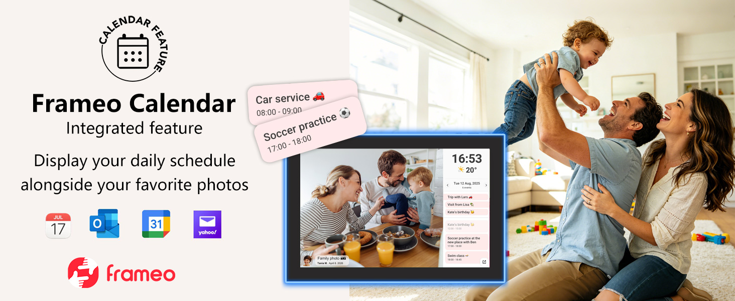 FRAMEO 10.1 Inch Smart WiFi Digital Photo Frame Digital Picture Frame Digital Calendar
