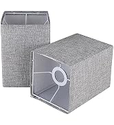 Ruiever Square Lampshades Set of 2, Linen Lampshades L6.3"x W6.3" x H9.84" High, Easy Assembly Re...