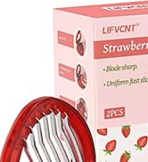 LIFVCNT 2 PCS Strawberry Slicer, Strawberry Fruit Cutter Slicer Kitchen Gadget Set, Kids Egg Slic...
