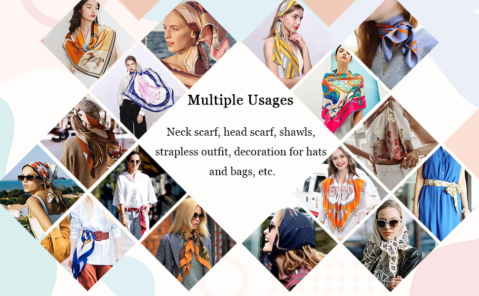 Silk Head Scarves for Women