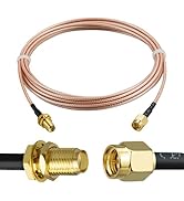 Boobrie SMA Female to Male Cable 9.84ft RG316 SMA Bulkhead Extension Coaxial Cable 50ohms 4G 5G W...