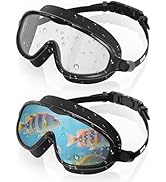 Aegend Swim Goggles for Adult Youth - 2 Pack Wide View Anti-Fog Anti-UV Swimming Goggles for Men ...