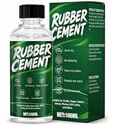 Rubber Cement Glue, Rubber Cement Glue with Brush Quick Dry Strong Flexible | No Bubbles, No Yell...