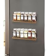 KitHero 2 Pack Strong Magnetic Spice Rack Organizer for Refrigerator and Microwave Oven, Metal Fr...