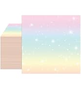 40pcs Rainbow Birthday Decorations Disposable Rainbow Napkins for Spring Summer Theme Party Weddi...