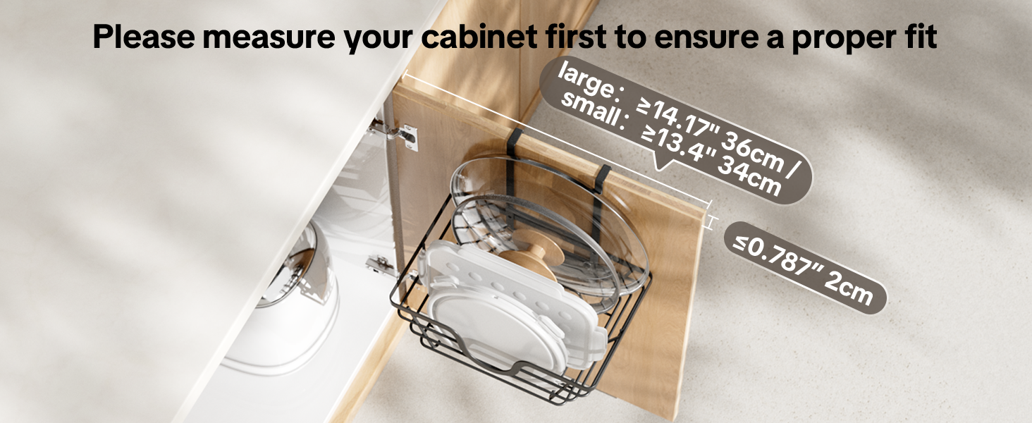 pot lid organizer for cabinet