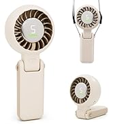 WIXBOSHU Portable Handheld Fan Foldable Personal Fans, 5 Gear Wind, 4000mAh Rechargeable Battery ...
