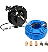 FIXFANS High Pressure Washer Hose Reel for Water/Air/Oil, Pressure Washer Hose – 1/4