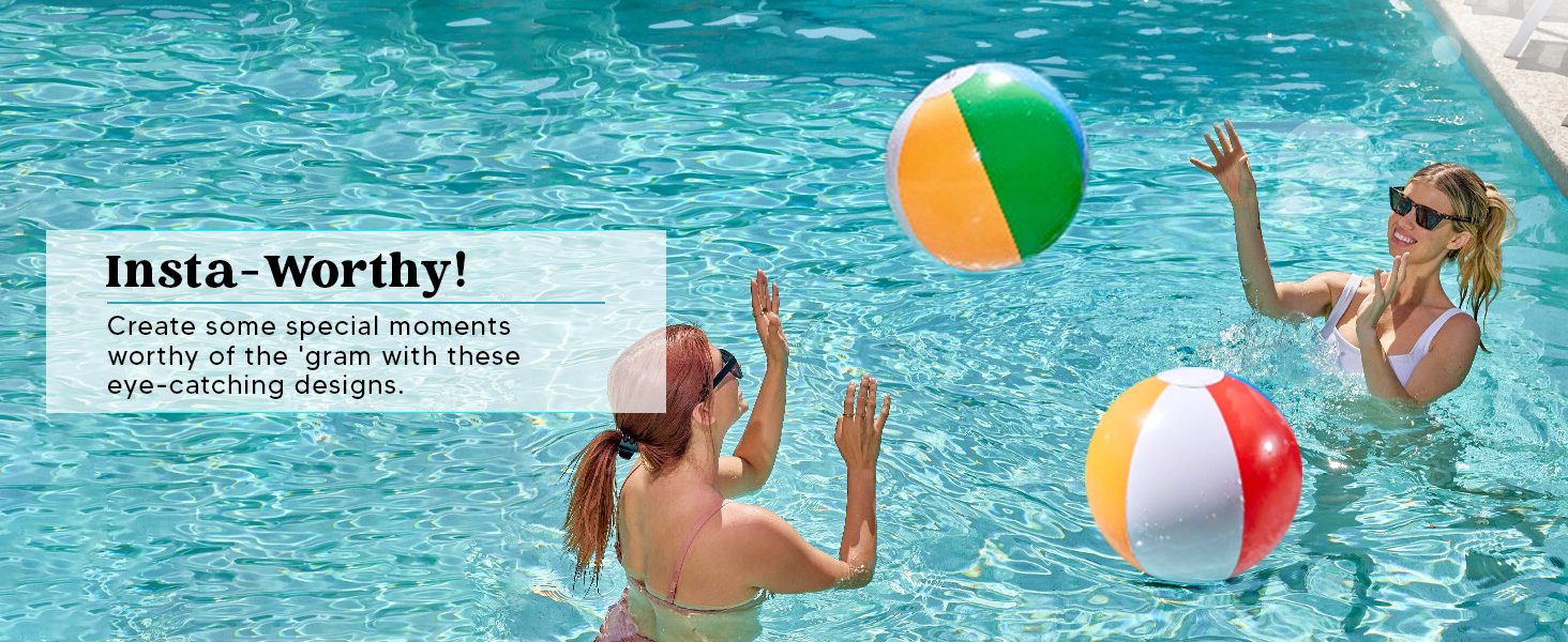 JOYIN 2-Pack 20" Beach Balls - Pool Toys Large Inflatable Beach Ball Swimming Pool Water Games