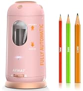 AFMAT PSC8 Electric Pencil Sharpener, Auto in & Out, Fully Automatic Pencil Sharpener, Rechargeab...