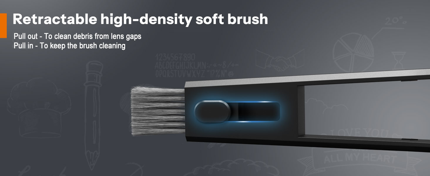 portable eyeglass cleaner brush