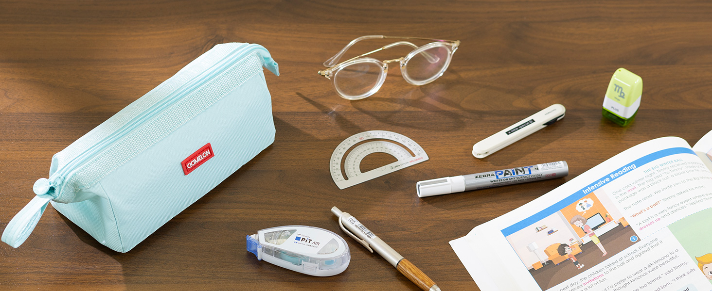 wide open pencil case bag