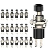 DIYhz Momentary Push Button Switch, 1A 250VAC SPST Mini Pushbutton Switches Normal Closed (NC) Bl...