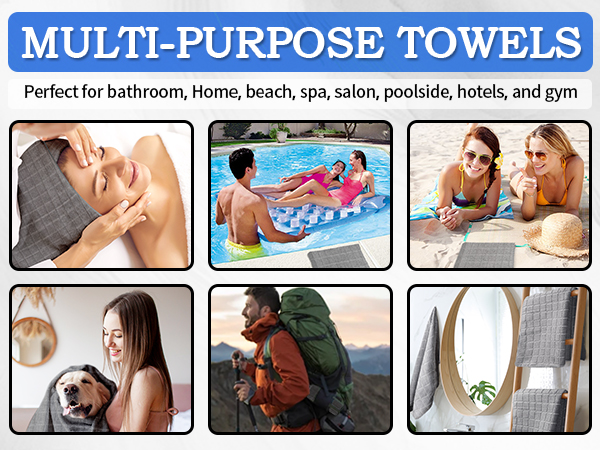 Towel Set for Bathroom, Hotel, Gym, Spa, Soft Extra Absorbent Quick Dry