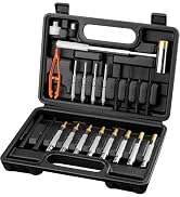 HORUSDY Punch Set Roll Pin Punch Set 22-Piece with Replaceable Face Hammer, Steel Pin Punch Set, ...