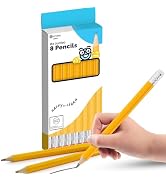 Emraw Enday Jumbo Pencils For Preschoolers (8 Pack) No 2 for Kids, Kindergarten School Supplies, ...
