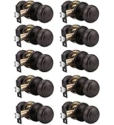 Probrico Interior Door Lock Set Passage Door Knob Handles Oil Rubbed Bronze (Hall and Closet)10 Pack