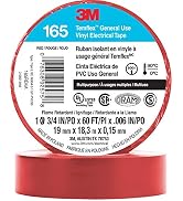 3M Temflex Multi-Purpose Vinyl Electrical Tape 165, Red, 3/4 in x 60 ft (19 mm x 18 m), 10 Roll Pack