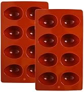 Haakong 8 Cavity Silicone Egg Molds Set of 2 for Easter Silicone Egg Pan Baking Supplies for Cake...