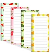 4 Pack Magnetic Notepads for Refrigerator, Grocery List Magnet Pad for Fridge, Fruit Design Magne...