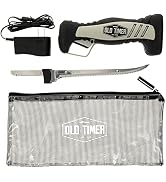 Old Timer Li-Ion Cordless and 110V Electric Fillet Knives with 8in Fully Serrated S.S. Blades, Tr...
