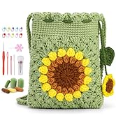 Fedmut Crochet Kit for Beginners - Phonebag Crochet Starter Kit with Video Tutorials and Yarns, H...