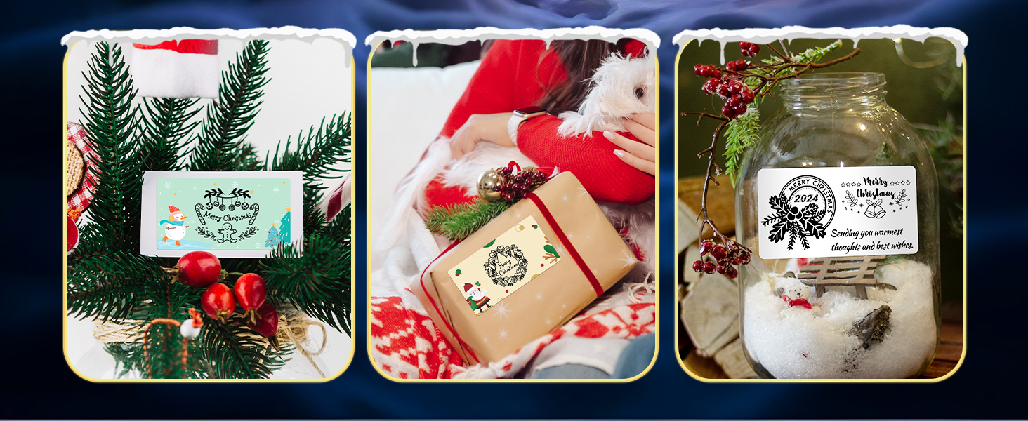 phomemo M110 Labels Christmas Gift Tags Stickers Adhesive Christmas Santa Presents Labels