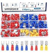 smseace 22-10AWG Wire Crimp Connectors 2.8mm/4.8mm/6.3mm Male and Female Connector kit Insulated ...