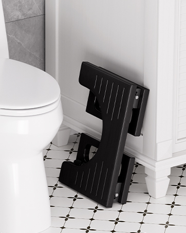 Foldable Black Toilet Step Stool