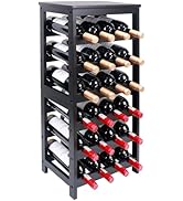 Thalomely Wine Rack Free Standing Floor, 6-Tier 24 Bottles Display Wine Storage Shelves with Tabl...