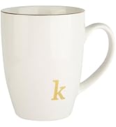 HOME SMILE Initial Coffee Cups for Women Friends Mom Daughter,Monogram Ceramic Mugs with Personal...