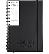 Undated Daily Planner Notebook With Hourly Schedule - Hardcover Appointment Day to do List Notebo...