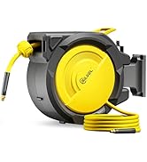 SILVEL Retractable Air Hose Reel, 3/8 in x 115FT Hybrid Hose Max 300PSI, Air Compressor Hose Reel...