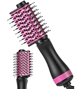 4-in-1 Travel Blow Dryer Brush for Short to Medium Hair, 2Inch Teardrop Ceramic Hot Air Brush, Du...