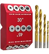 Chaoos 30 45 90 Angle Drill Guide Jig with 4 Size Bits, Durable All-Metal Drilling Jig for Drilli...