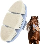 Histotree Soft Wool Horse Face Brush Flexible Horse Brush for Grooming | Soft Wool Bristles,TPR B...