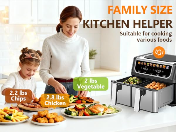OLIXIS Dual Basket Air Fryer